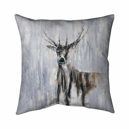BEGIN HOME DECOR 26 x 26 in. Winter Abstract Deer-Double Sided Print Indoor Pillow 5541-2626-AN93